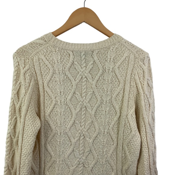BANANA REPUBLIC Long Sleeve Sweater Cable Knit Sweater Chunky Cream Sweater K15 - Picture 5 of 8